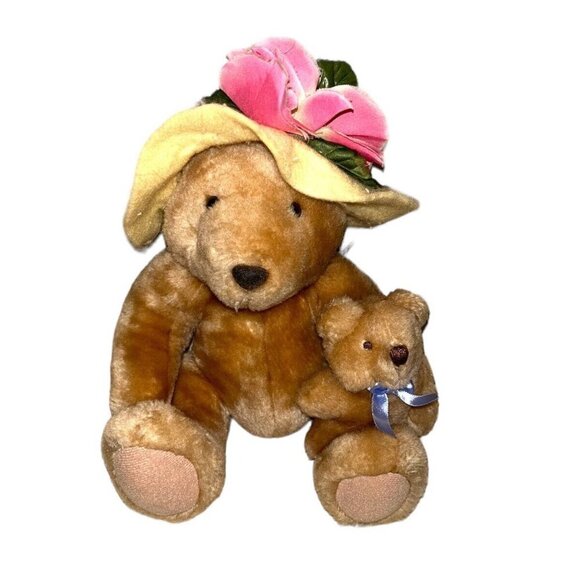 Hallmark Bearnadette Cuddlesworth and Baby Fuzzmore Brown Stuffed Animal Plush - Picture 1 of 8